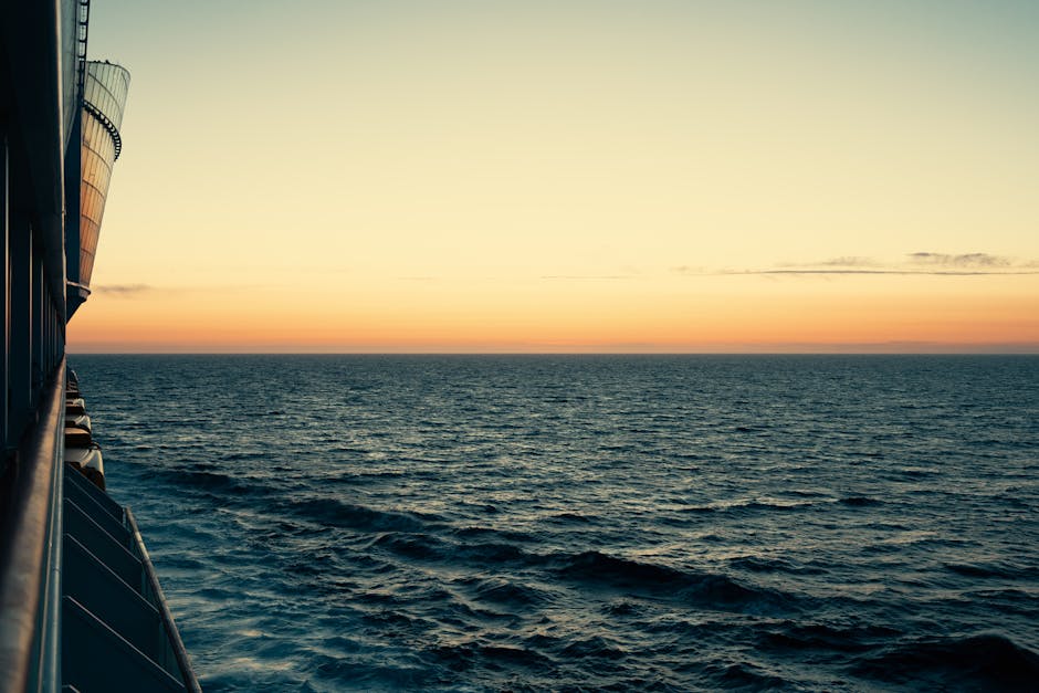 Cruise ship deck view at sunset — an experience gift for kanreki