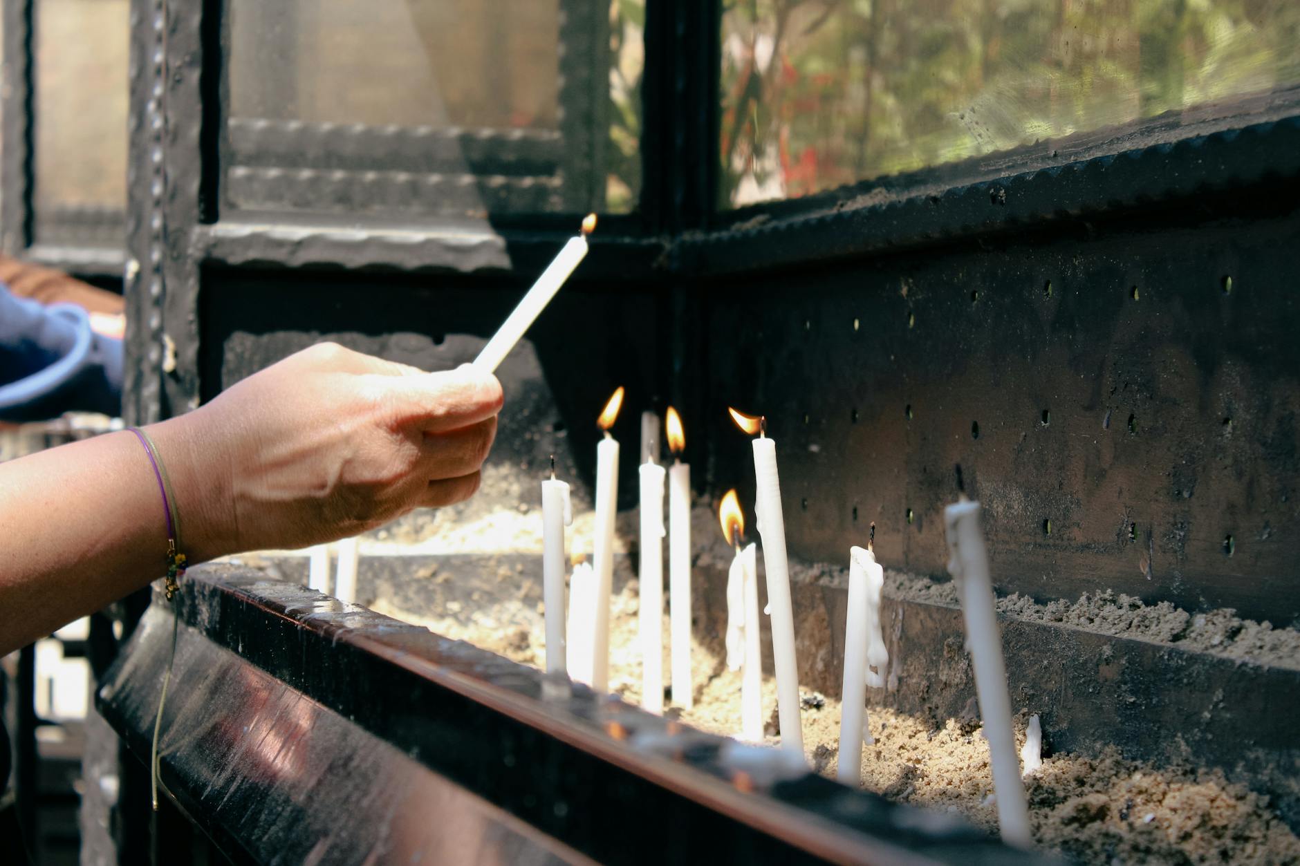 Candles lit in prayer for a loved one's healing — Shikoku proxy pilgrimage