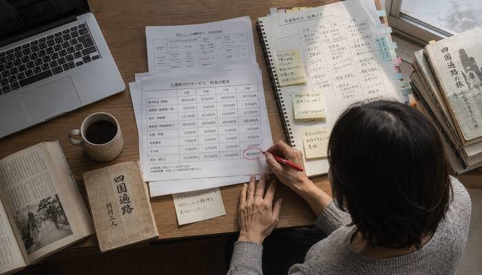 お遍路代行サービスの比較で料金だけで判断しない選び方を整理するシーン