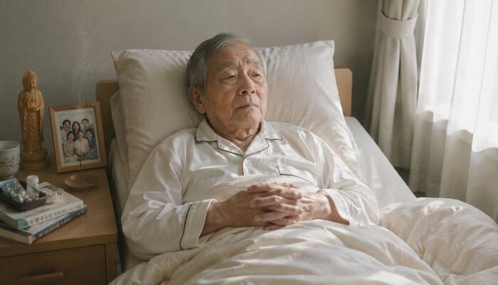 体が動かない外出困難な状況でも祈りたい気持ちを抱える静かなシーン