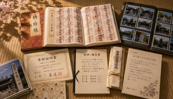 88ヶ所の参拝記録が形になる納経帳と朱印の供養の証