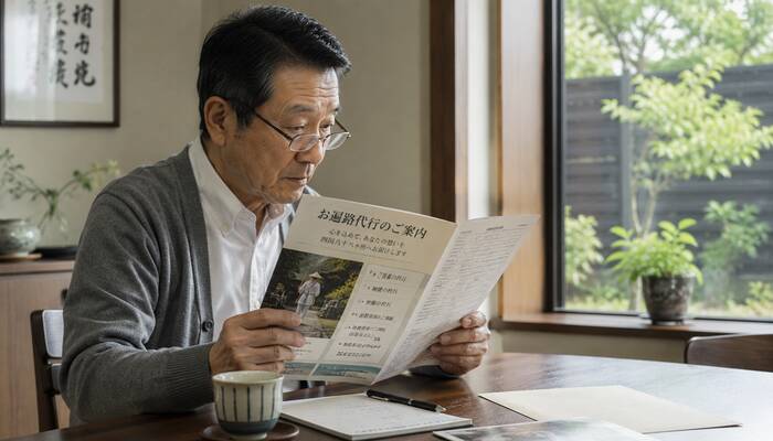 お遍路代行を頼む前の不安と確認ポイントを整理する依頼者のシーン