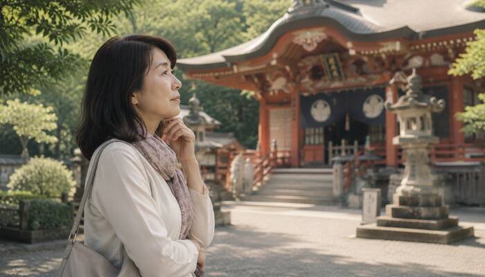 お遍路代行に宗教的な心配を抱える方が不安と向き合うシーン
