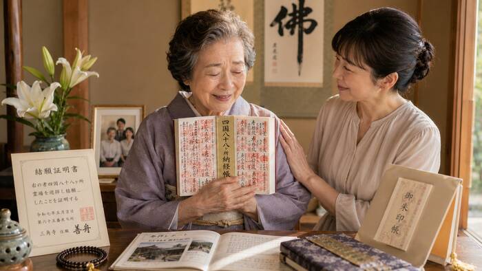 【脱偽物】本物の納経帳を贈るという特別な親孝行！押印された巡礼の記録