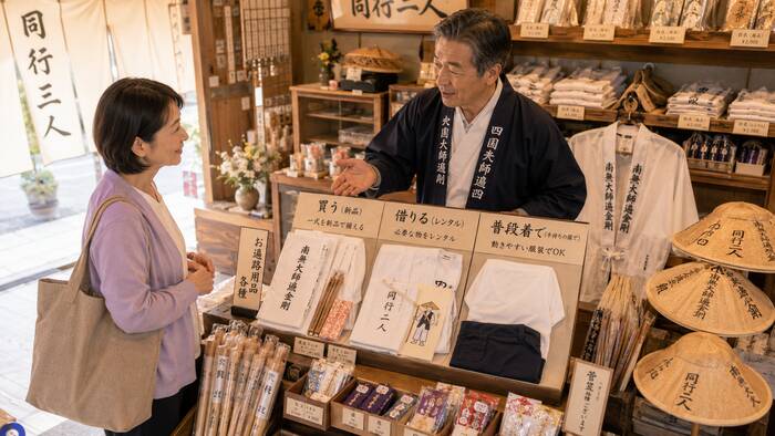 お寺を訪れる参拝者の風景