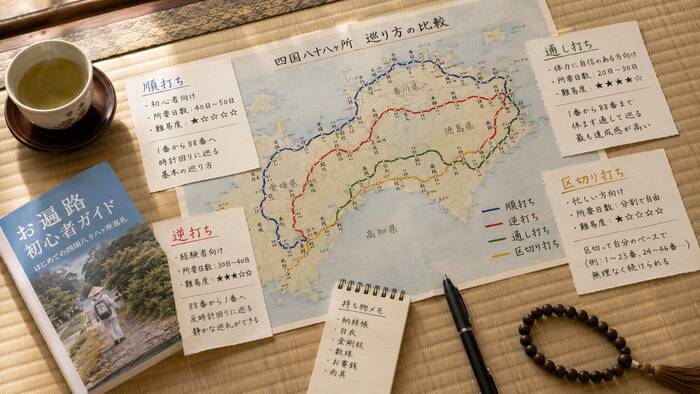 順打ち・逆打ち・通し打ち・区切り打ちの違い！初心者に合う巡り方は？