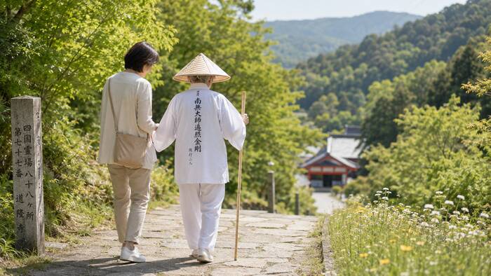 高齢でお遍路に行きたい方がご自身に合った方法で巡礼を叶える温かいシーン