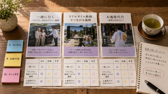 四国霊場の本堂で手を合わせる参拝者